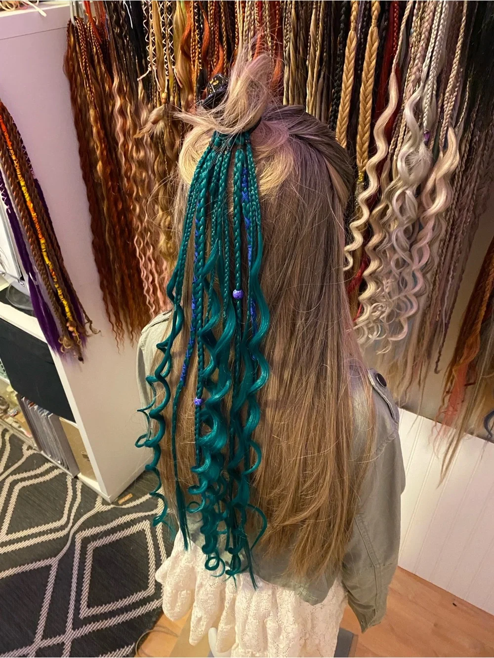 Teal Hair Extension Braids - Women Hair Accessory